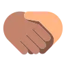 Handshake: Medium Skin Tone, Medium-Light Skin Tone Emoji 🫱🏽‍🫲🏼 image - Tossface style
