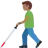 Man With White Cane: Medium-Dark Skin Tone