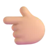Backhand Index Pointing Left: Medium-Light Skin Tone Emoji 👈🏼 image - Microsoft 3D Fluent style