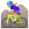 Woman Mountain Biking: Medium-Light Skin Tone Emoji 🚵🏼‍♀️ image - Google Noto Color style