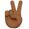 Victory Hand: Medium-Dark Skin Tone Emoji ✌🏾 image - Apple style