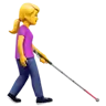 Woman With White Cane Facing Right Emoji 👩‍🦯‍➡️ image - Apple style