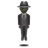 Person In Suit Levitating: Dark Skin Tone