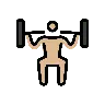 Person Lifting Weights: Medium-Light Skin Tone Emoji 🏋🏼 image - OpenMoji style