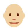 Man: Medium-Light Skin Tone, Bald Emoji 👨🏼‍🦲 image - Twitter / X (Twemoji) style