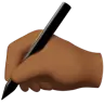 Writing Hand: Medium-Dark Skin Tone Emoji ✍🏾 image - Apple style