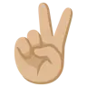Victory Hand: Medium-Light Skin Tone Emoji ✌🏼 image - Google Noto Color style
