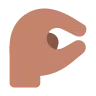 Pinching Hand: Medium Skin Tone Emoji 🤏🏽 image - Tossface style