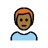 Man: Medium-Dark Skin Tone, Red Hair Emoji 👨🏾‍🦰 image - OpenMoji style