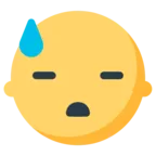 Downcast Face With Sweat