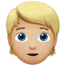 Person: Medium-Light Skin Tone, Blond Hair Emoji 👱🏼 image - Apple style