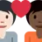 Couple With Heart: Person, Person, Light Skin Tone, Dark Skin Tone