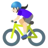 Woman Biking: Light Skin Tone Emoji 🚴🏻‍♀️ image - Google Noto Color style