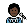 Singer: Dark Skin Tone Emoji 🧑🏿‍🎤 image - OpenMoji style
