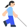 Woman With White Cane: Light Skin Tone Emoji 👩🏻‍🦯 image - Tossface style