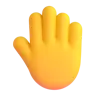 Emoji Alzato il dorso della mano 🤚 image - Microsoft 3D Fluent style