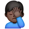 Man Facepalming: Dark Skin Tone Emoji 🤦🏿‍♂️ image - Samsung style