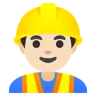 Man Construction Worker: Light Skin Tone Emoji 👷🏻‍♂️ image - Google Noto Color style