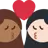 Kiss: Woman, Woman, Medium-Dark Skin Tone, Light Skin Tone