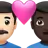 Couple With Heart: Man, Man, Light Skin Tone, Dark Skin Tone