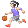 Woman Bouncing Ball: Light Skin Tone Emoji ⛹🏻‍♀️ image - Samsung style