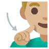 Deaf Man: Medium-Light Skin Tone Emoji 🧏🏼‍♂️ image - Google Noto Color style