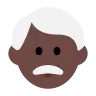 Man: Dark Skin Tone, White Hair Emoji 👨🏿‍🦳 image - Tossface style