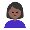 Woman Pouting: Medium-Dark Skin Tone Emoji 🙎🏾‍♀️ image - Tossface style
