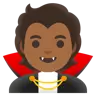 Vampire: Medium-Dark Skin Tone Emoji 🧛🏾 image - Google Noto Color style