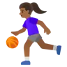 Woman Bouncing Ball: Medium-Dark Skin Tone Emoji ⛹🏾‍♀️ image - Google Noto Color style