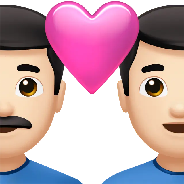 Couple With Heart: Man, Man, Light Skin Tone