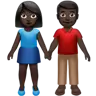Woman And Man Holding Hands: Dark Skin Tone Emoji 👫🏿 image - Apple style