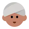 Woman Wearing Turban: Medium Skin Tone Emoji 👳🏽‍♀️ image - Tossface style