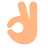 Ok Hand: Medium-Light Skin Tone Emoji 👌🏼 image - Tossface style