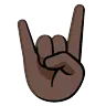 Sign Of The Horns: Dark Skin Tone Emoji 🤘🏿 image - Google Noto Color Animated style