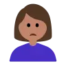 Woman Frowning: Medium Skin Tone Emoji 🙍🏽‍♀️ image - Tossface style