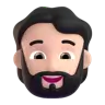 Person: Light Skin Tone, Beard Emoji 🧔🏻 image - Microsoft 3D Fluent style