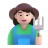 Woman Farmer: Light Skin Tone Emoji 👩🏻‍🌾 image - Microsoft 3D Fluent style