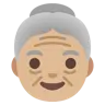 Old Woman: Medium-Light Skin Tone Emoji 👵🏼 image - Google Noto Color style