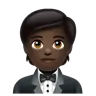 Person In Tuxedo: Dark Skin Tone Emoji 🤵🏿 image - WhatsApp style