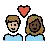Couple With Heart: Woman, Man, Medium-Light Skin Tone, Dark Skin Tone