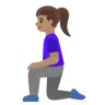 Woman Kneeling: Medium Skin Tone Emoji 🧎🏽‍♀️ image - Google Noto Color style
