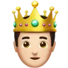 Prince: Light Skin Tone Emoji 🤴🏻 image - Apple style