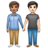 People Holding Hands: Medium Skin Tone, Light Skin Tone Emoji 🧑🏽‍🤝‍🧑🏻 image - WhatsApp style
