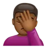 Person Facepalming: Medium-Dark Skin Tone Emoji 🤦🏾 image - WhatsApp style