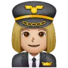 Woman Pilot: Medium-Light Skin Tone Emoji 👩🏼‍✈️ image - Samsung style
