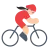 Woman Biking: Light Skin Tone