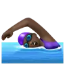 Woman Swimming: Dark Skin Tone Emoji 🏊🏿‍♀️ image - WhatsApp style