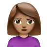 Woman Pouting: Medium Skin Tone Emoji 🙎🏽‍♀️ image - Apple style