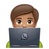 Technologist: Medium Skin Tone Emoji 🧑🏽‍💻 image - WhatsApp style